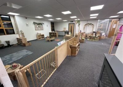 nursery class a play area with wooden fences and playsets Eden nursery