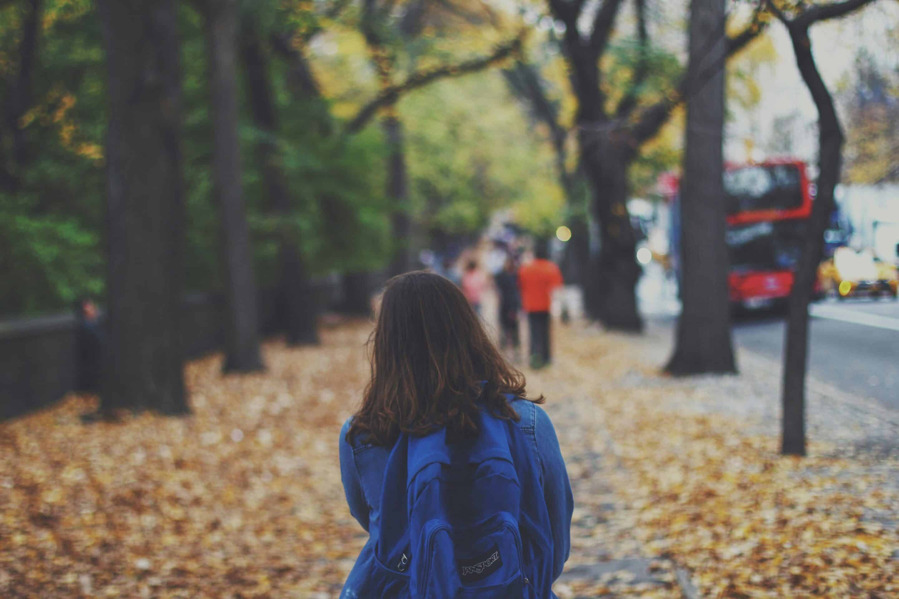 Little girl Walking to Primary School